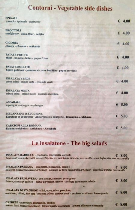 Menu di Il Barocco 