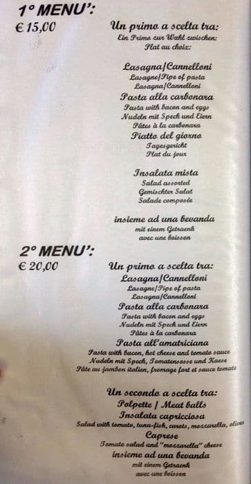 Menu di Di Rienzo MultiStore 
