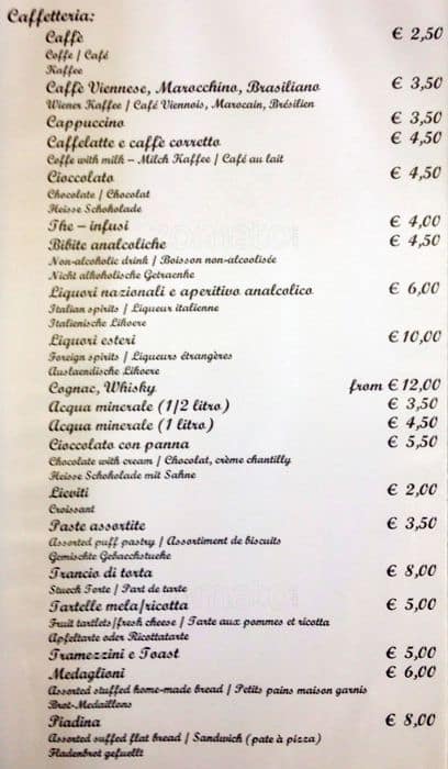 Menu di Di Rienzo MultiStore 