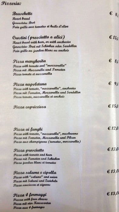 Menu di Di Rienzo MultiStore 