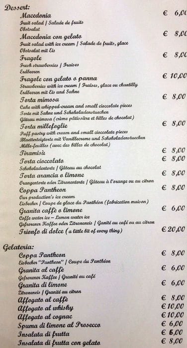 Menu di Di Rienzo MultiStore 