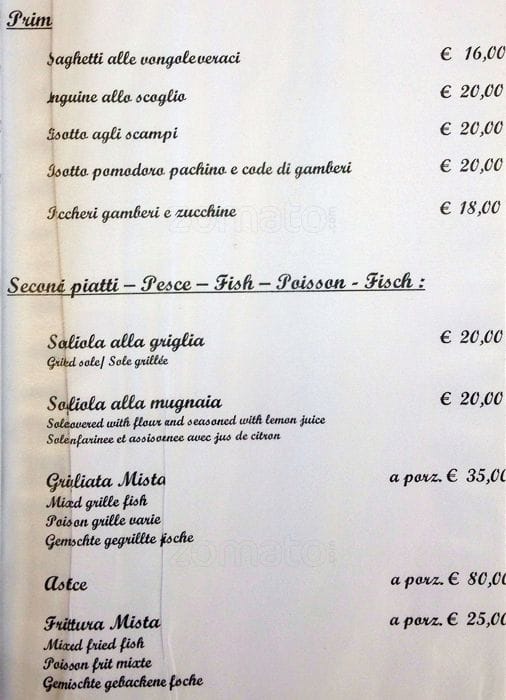 Menu di Di Rienzo MultiStore 