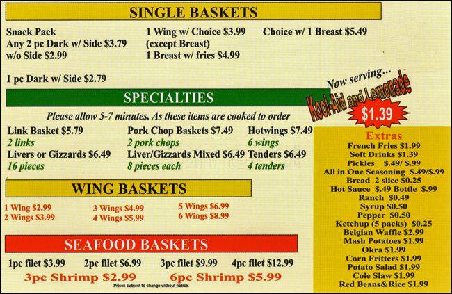 Big Mama S Chicken Waffles Menu