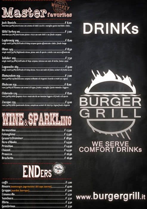 Menu di burger grill 