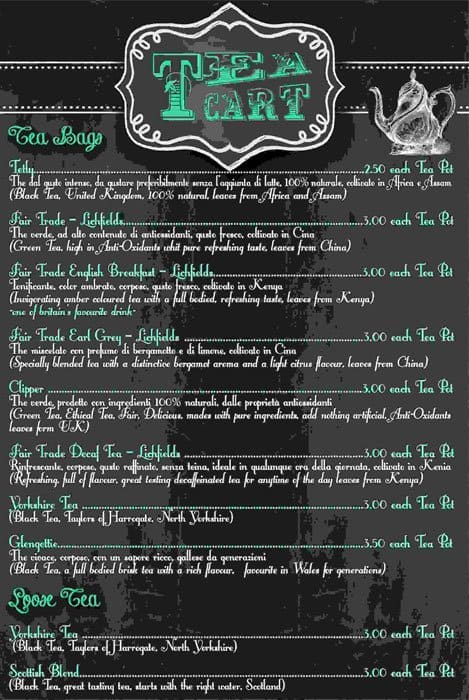 Menu di The British Corner 