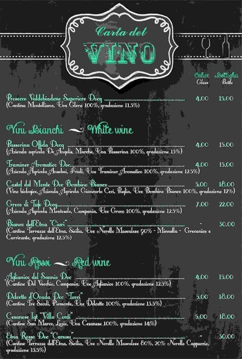 Menu di The British Corner 