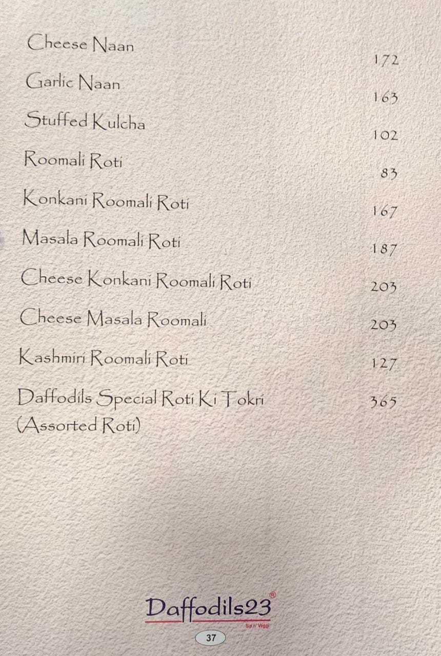 Menu at Daffodils 23, Mumbai, Shop 14