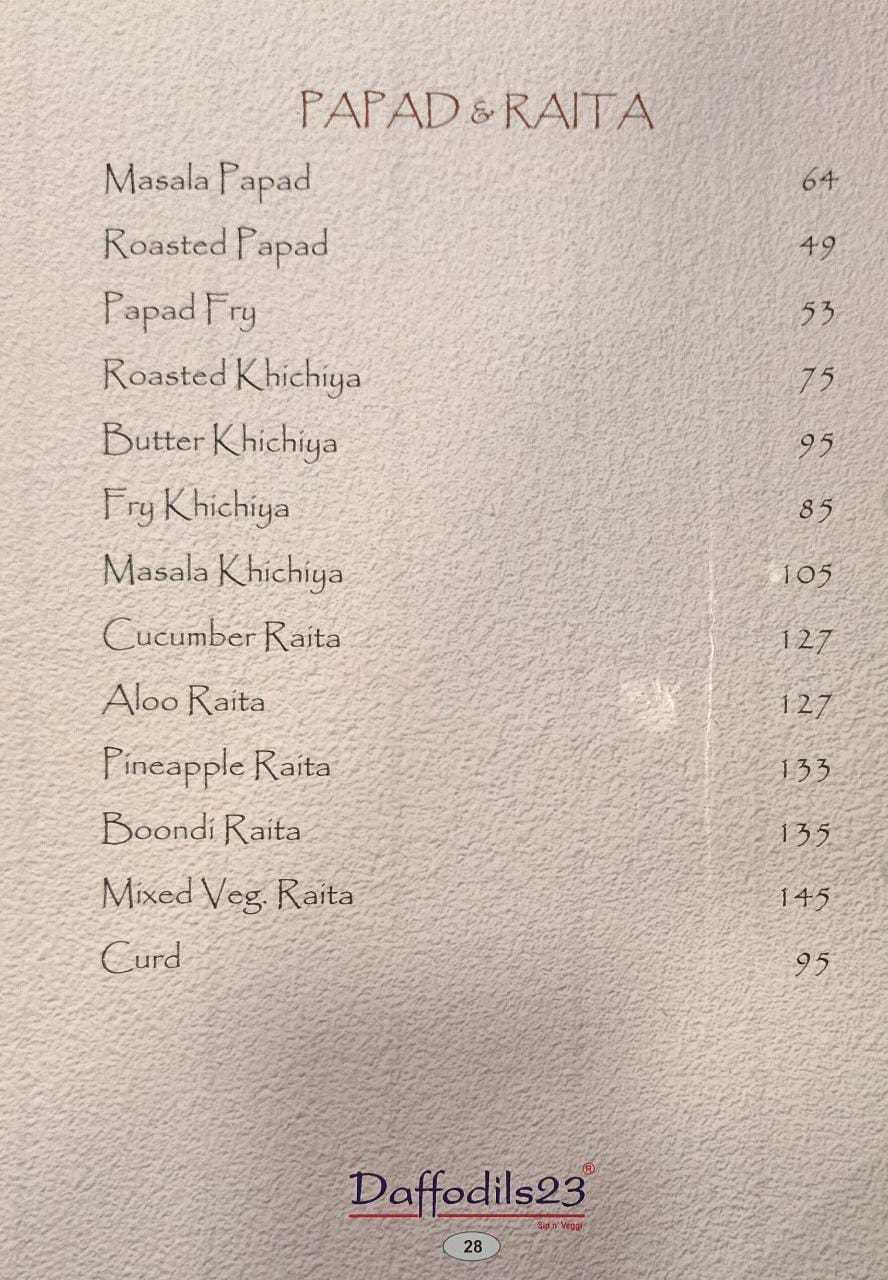 Menu at Daffodils 23, Mumbai, Shop 14