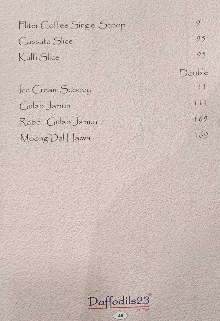 Menu at Daffodils 23, Mumbai, Shop 14
