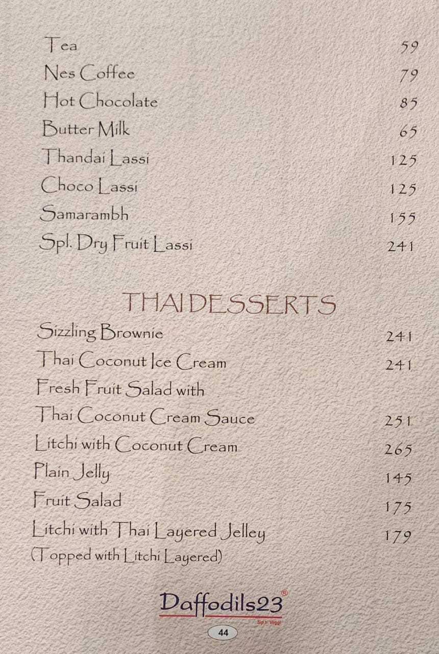 Menu at Daffodils 23, Mumbai, Shop 14