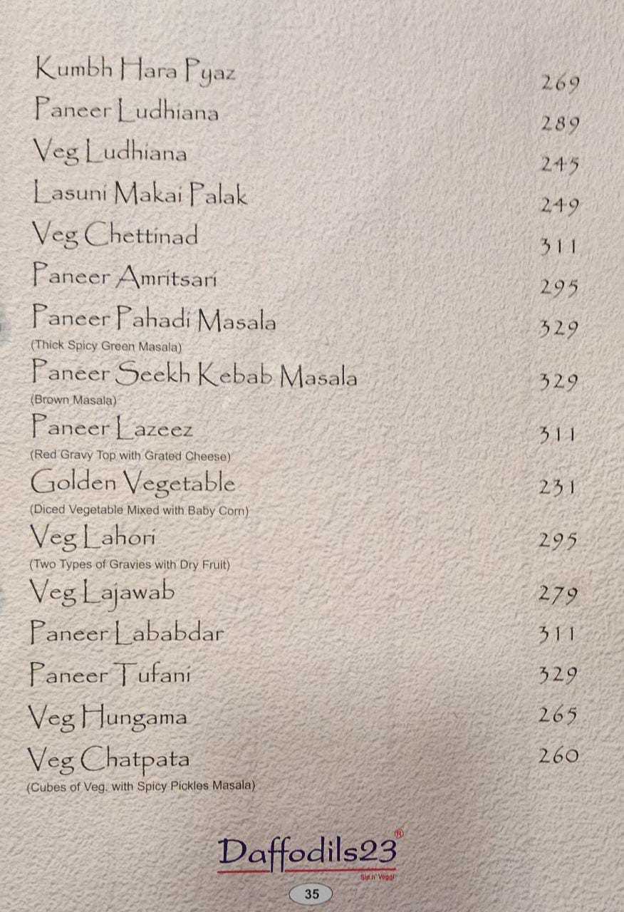 Menu at Daffodils 23, Mumbai, Shop 14
