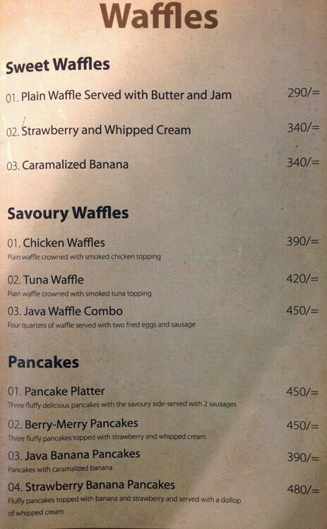 Carta de Java Lounge