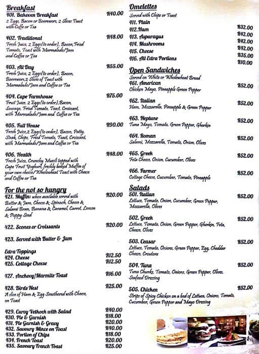 Bakoven Menu, Menu for Bakoven, Parow, Cape Town Zomato SA