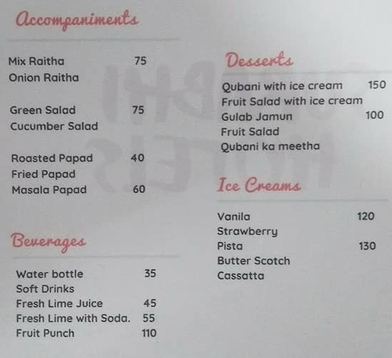 Surabhi Grand Restaurant and Banquet Hall menu