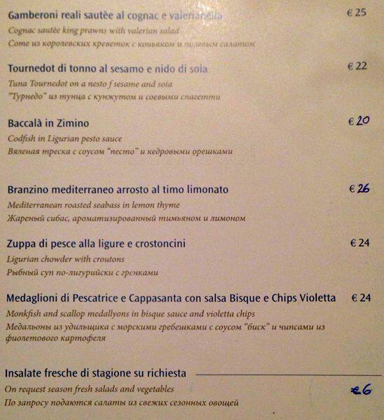 Menu di Santamata 