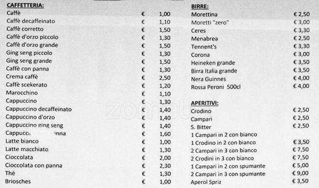 Menu di Piccolo Cafè 