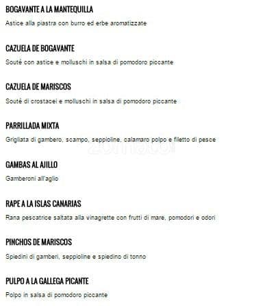 Menu di El Duende 