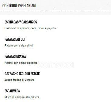 Menu di El Duende 