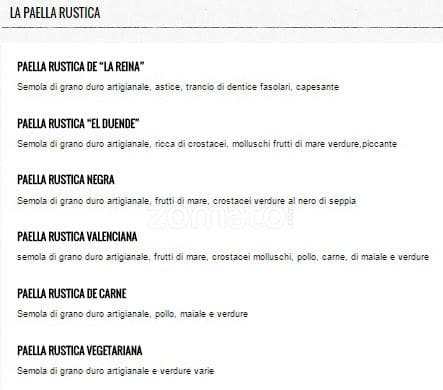 Menu di El Duende 