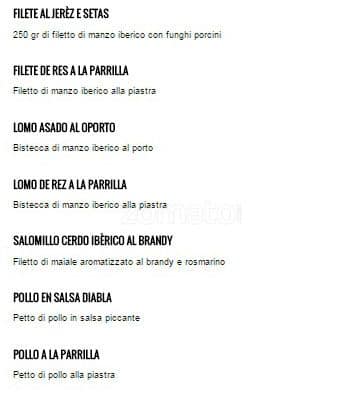 Menu di El Duende 