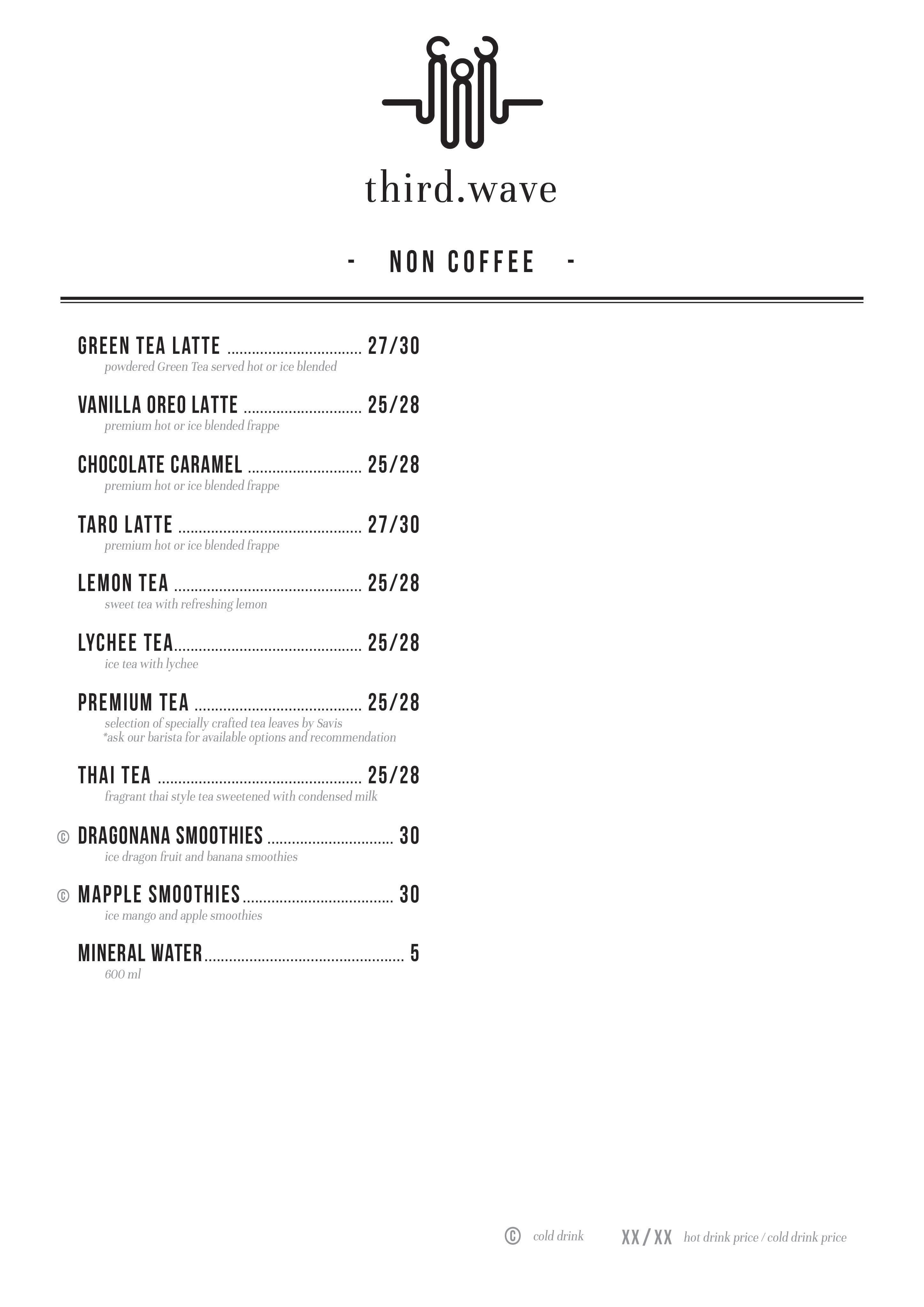 Third Wave Coffee co Menu, Menu for Third Wave Coffee co, Bogor Tengah