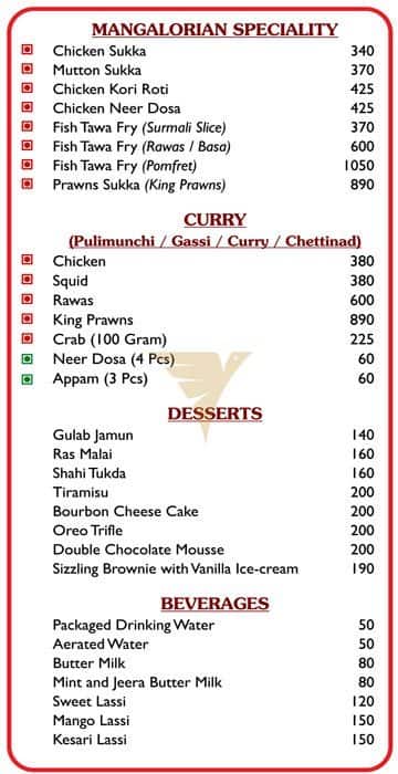 Fusion Multicuisine Restaurant menu