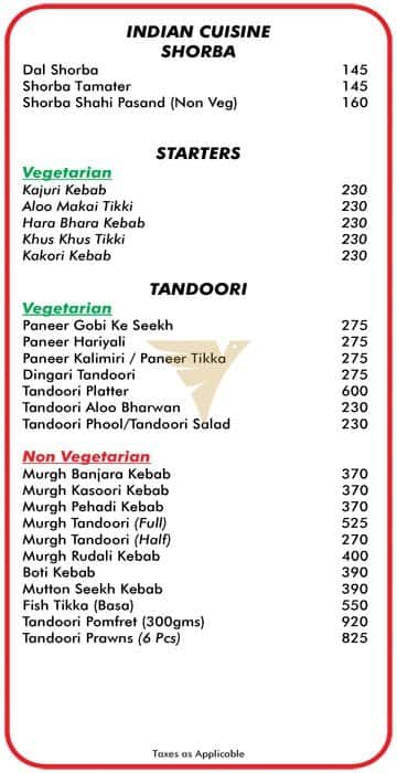 Fusion Multicuisine Restaurant menu