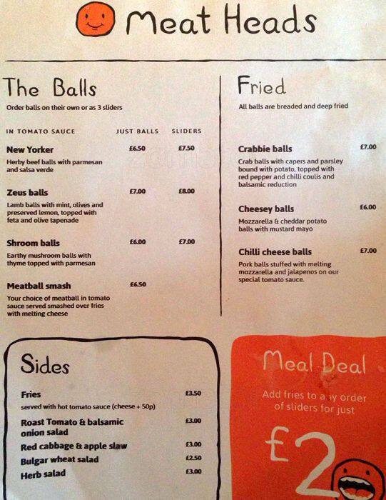 The Duke's Head Menu, Menu for The Duke's Head, Highgate, London