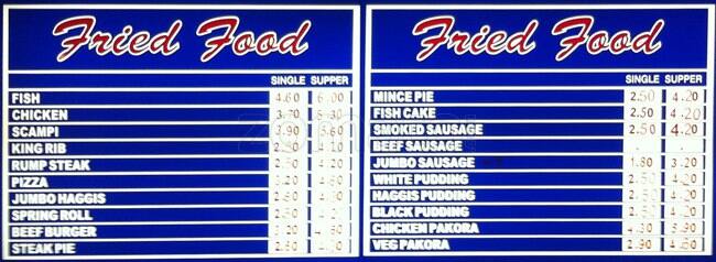 Deep Sea menu