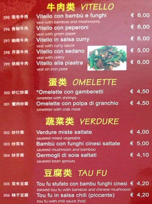 Menu di Bellavista 