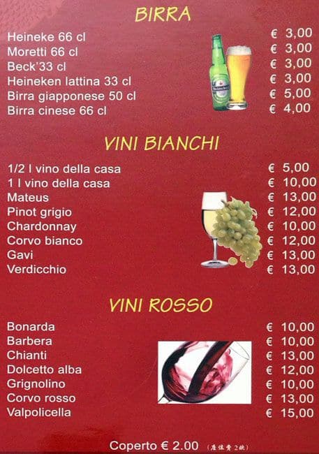 Menu di Bellavista 