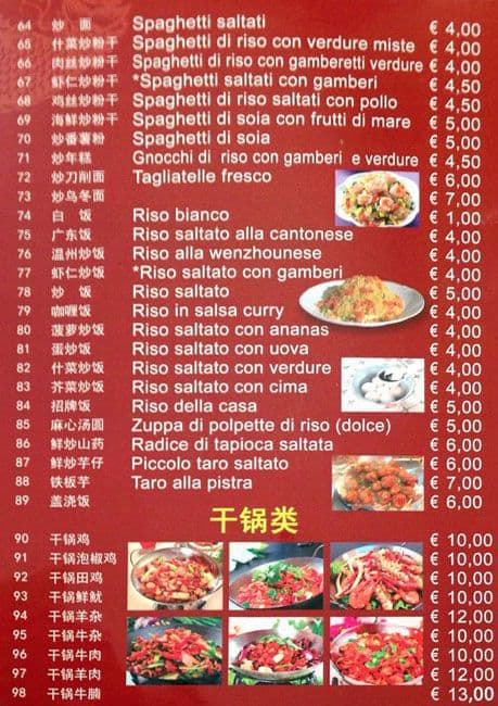 Menu di Bellavista 