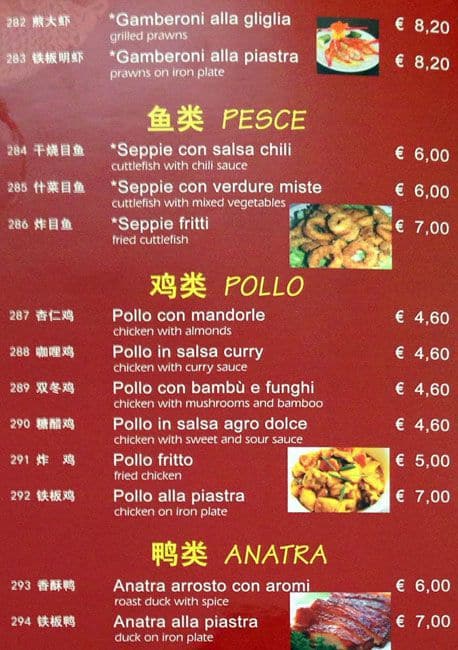 Menu di Bellavista 