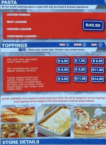 Roman's Pizza menu