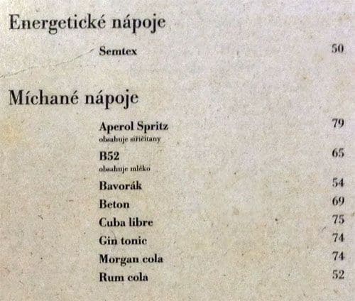 Sport menu