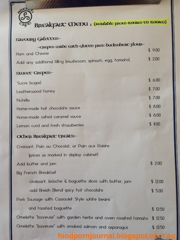 Breizh Cafe Menu, Menu for Breizh Cafe, Ainslie, ACT Urbanspoon/Zomato
