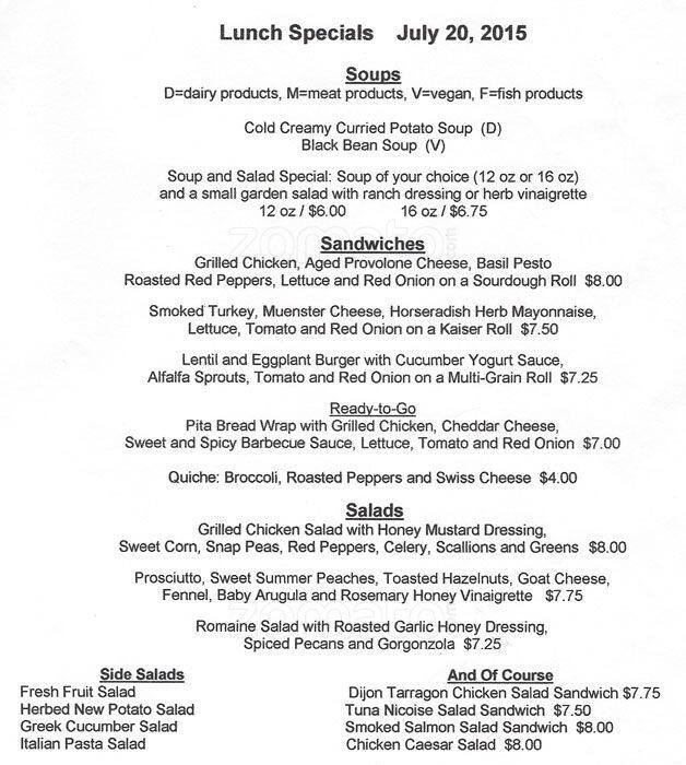 Picnic Menu, Menu for Picnic, University City, Philadelphia