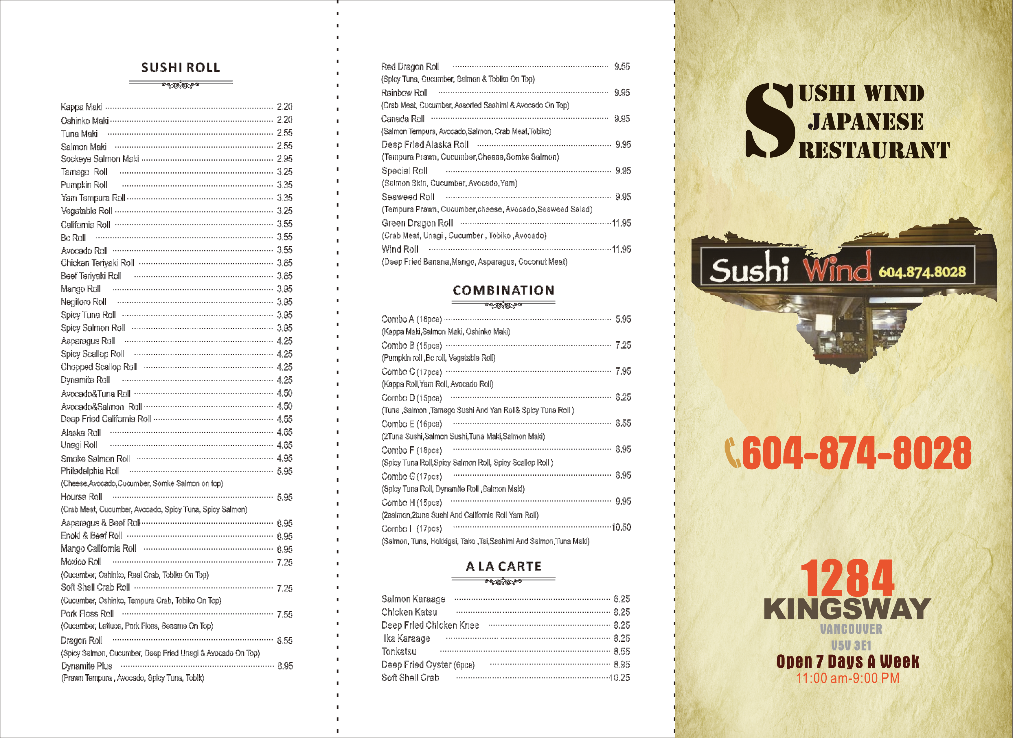 Sushi Wind Japanese Restaurant Menu Urbanspoon/Zomato