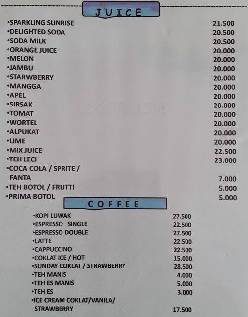M Cafe Menu, Menu for M Cafe, Medan Satria, Bekasi Zomato Indonesia
