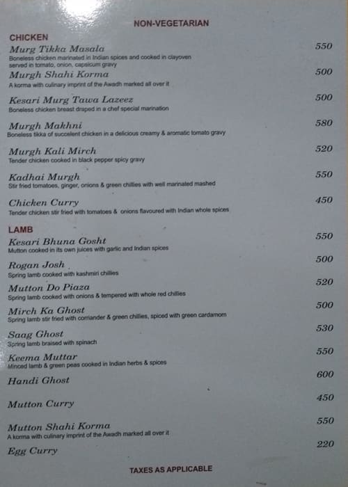 kesar menu