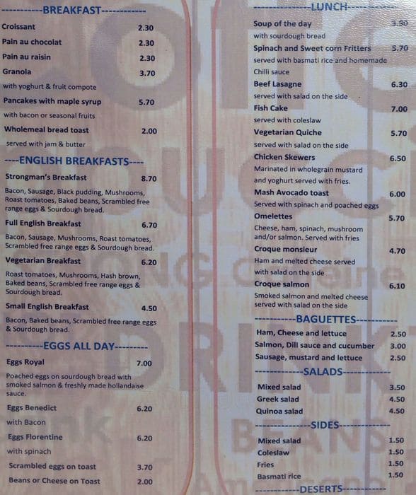 blue mountain hotel menu