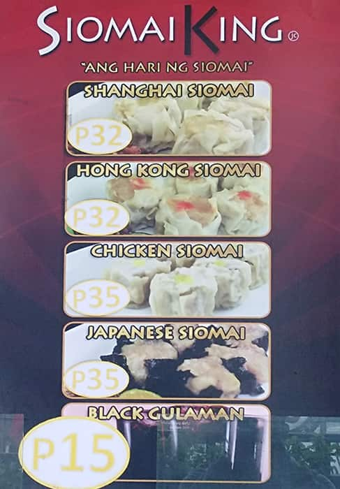 Siomai Menu