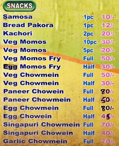 Menu at Snacks Point, Noida