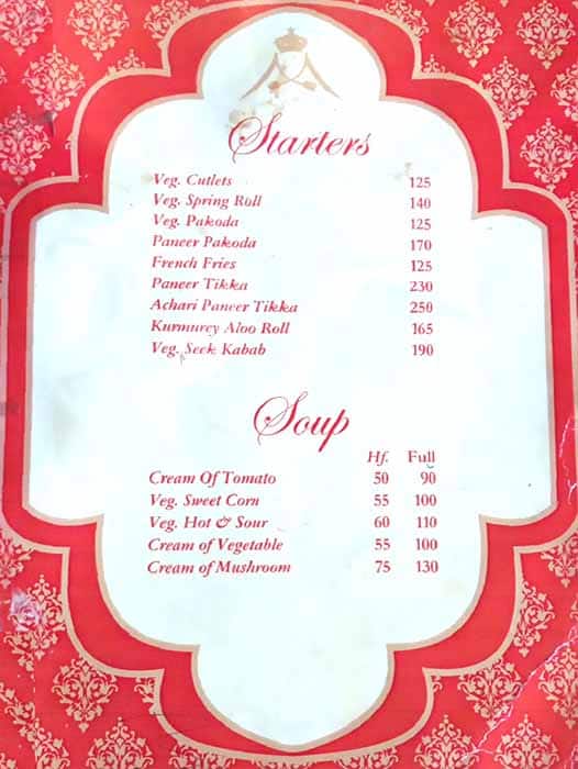 Manuhar Restaurant menu