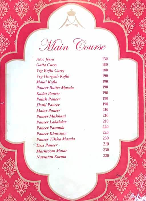 Manuhar Restaurant menu