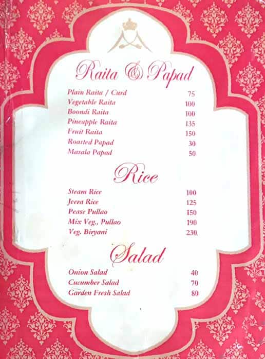Manuhar Restaurant menu