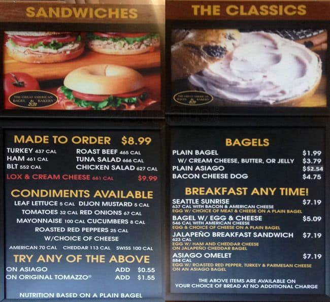 Great American Bagel Bakery Menu Urbanspoon/Zomato