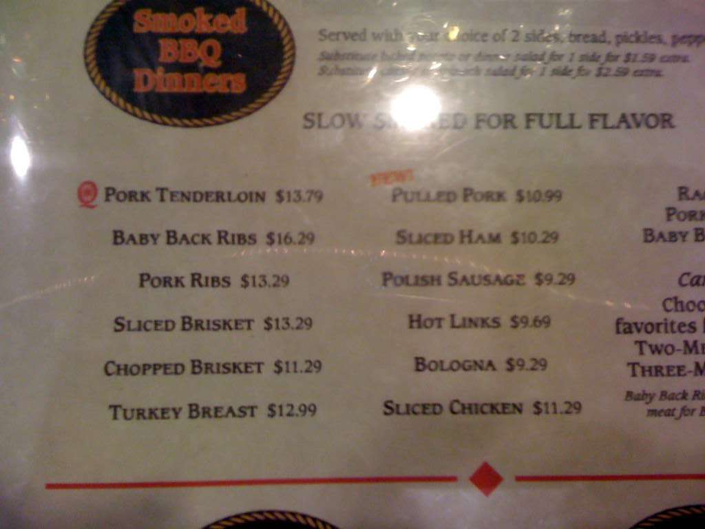 Menu At Stone Mill Bbq Broken Arrow