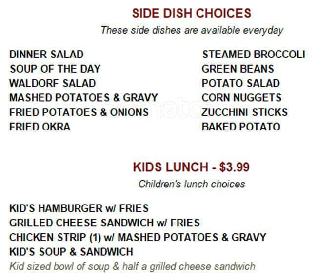 Menu at Ye Olde Pancake Station restaurant, Amarillo