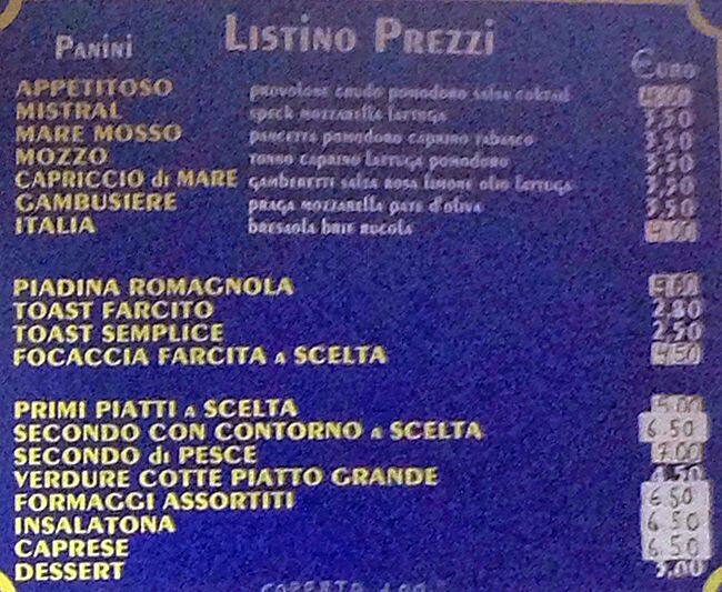 Menu di Mistral Café 